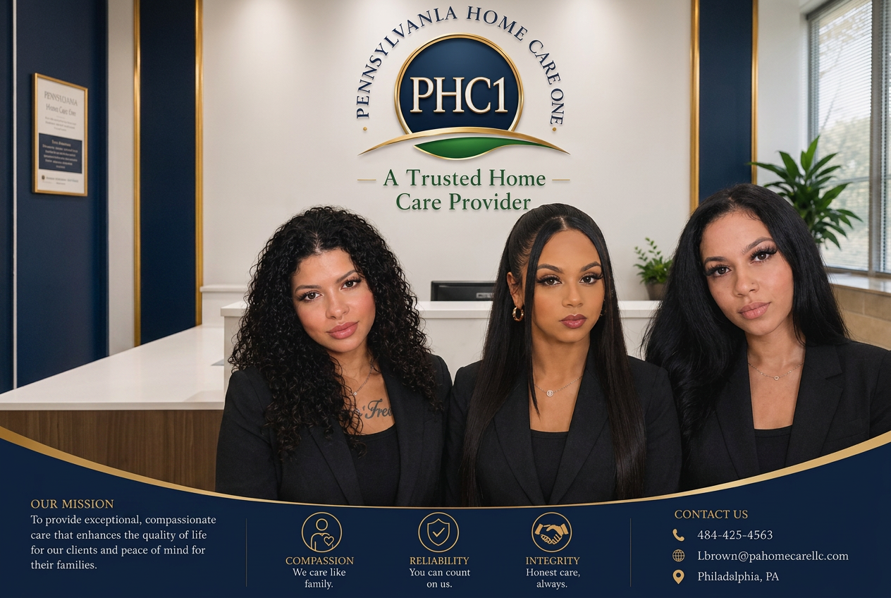 Pennsylvania Home Care One admission coordinators at the office reception desk